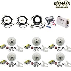MAXX KIT Electric Over Hydraulic 8,000 lbs. Disc Brake Kit with 5/8" Studs for a Triple Axle with MAXX Caliper and TruRyde® Bearings - DMK8IM3580