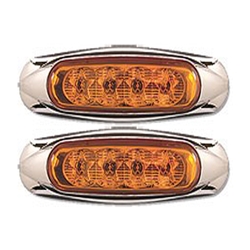 Amber Miro-Flex Star Sealed LED Marker/Clearance Light Pair (4 Diodes) Pair