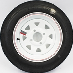 4.80X12 Four Lug White Spoke Wheel and LoadStar Tire - C141244WS