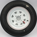 5.30X12 4PLY Four Lug White Spoke Wheel and LoadStar Tire - C141254WS