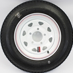 5.30X12 4PLY Five Lug White Spoke Wheel and LoadStar Tire - C151254WS