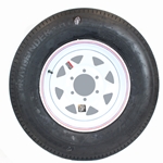 15" White Spoke Wheel and Bias Tire ST22575D15D with a 6-5.5" Bolt Circle - 128697WT33B-PMK