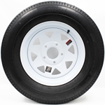 15" White Spoke Wheel and Radial Tire ST20575R15C with a 5-5" Bolt Circle - 129400WT31R-PMK