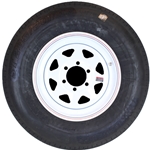 16" White Spoke Wheel and Radial Tire ST23580R16E with a 6-5.5" Bolt Circle - 128699WT52-PMK