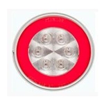 4" Round GloLight Clear Stop/Turn/Taillight RED - STL-101RCBK
