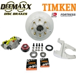 DeeMaxx® 8,000 lbs. Disc Brake Kit with 5/8" Studs for One Wheel with Maxx Coating Caliper, Timken® Bearings, and Dexter® Fortress® Aluminum Cap - DM8KMAXX580-F-TK