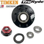TruRyde® 8-6.5" Bolt Circle Oil Trailer Hub 5/8" Studs with Timken® Bearings and Dexter® Fortress® Aluminum Oil Cap for an 8,000 lbs. Trailer Axle - RVI8K865580-F-TK
