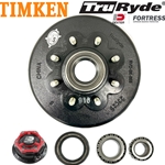 TruRyde® 8-6.5" Bolt Circle 9/16" Trailer Hub/Drum with Timken® Bearings and Dexter® Fortress® Aluminum Oil Caps for an 8,000 lbs. Trailer Axle - RVD8K865916-F-TK