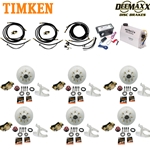 MAXX KIT Electric Over Hydraulic 8,000 lbs. Disc Brake Kit with 5/8" Studs for a Triple Axle with Gold Zinc Caliper and Timken® Bearings - DMK8IG3580-TK