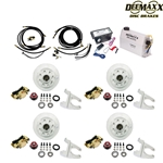 MAXX KIT Electric Over Hydraulic 8,000 lbs. Disc Brake Kit with 9/16" Studs for a Tandem Axle with Gold Zinc Caliper and TruRyde® Bearings - DMK8IG2916