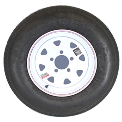 13" White Spoke Wheel and Bias Tire ST17580D13C with a 5-4.5" Bolt Circle - 128689WT11B-PM