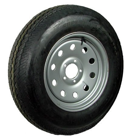 15" Silver Modular Wheel and Radial Tire ST20575R15C with a 5-4.5" Bolt Circle - 128694GCCWT31R-PM
