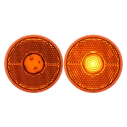 Amber LED 2.5" Round Marker/Clearance Light with Reflex - MCL0039ABB