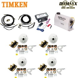 MAXX KIT Electric Over Hydraulic 3,500 lbs. Disc Brake Kit for a Tandem Axle with Gold Zinc Caliper and Timken® Bearings - DMK35IG2-TK