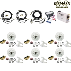 MAXX KIT Electric Over Hydraulic 8,000 lbs. Disc Brake Kit with 9/16" Studs for a Triple Axle with Gold Zinc Caliper and TruRyde® Bearings - DMK8IG3916